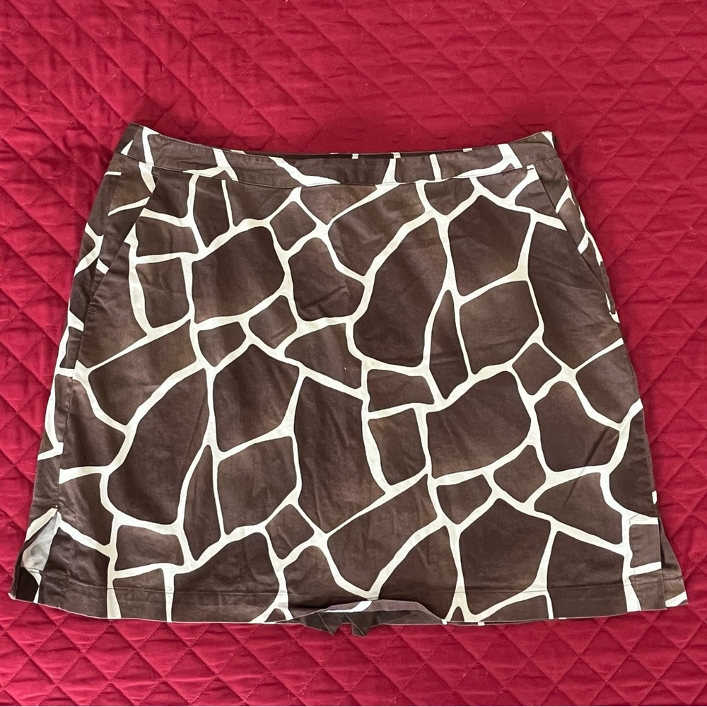 Giraffe-Print Brown & Cream Skort - Women
